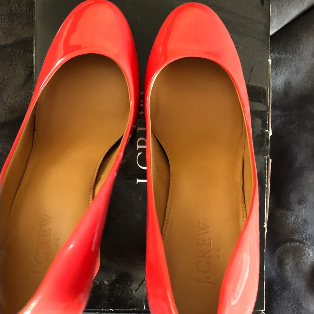 Patent leather orange/red JCrew factory heels